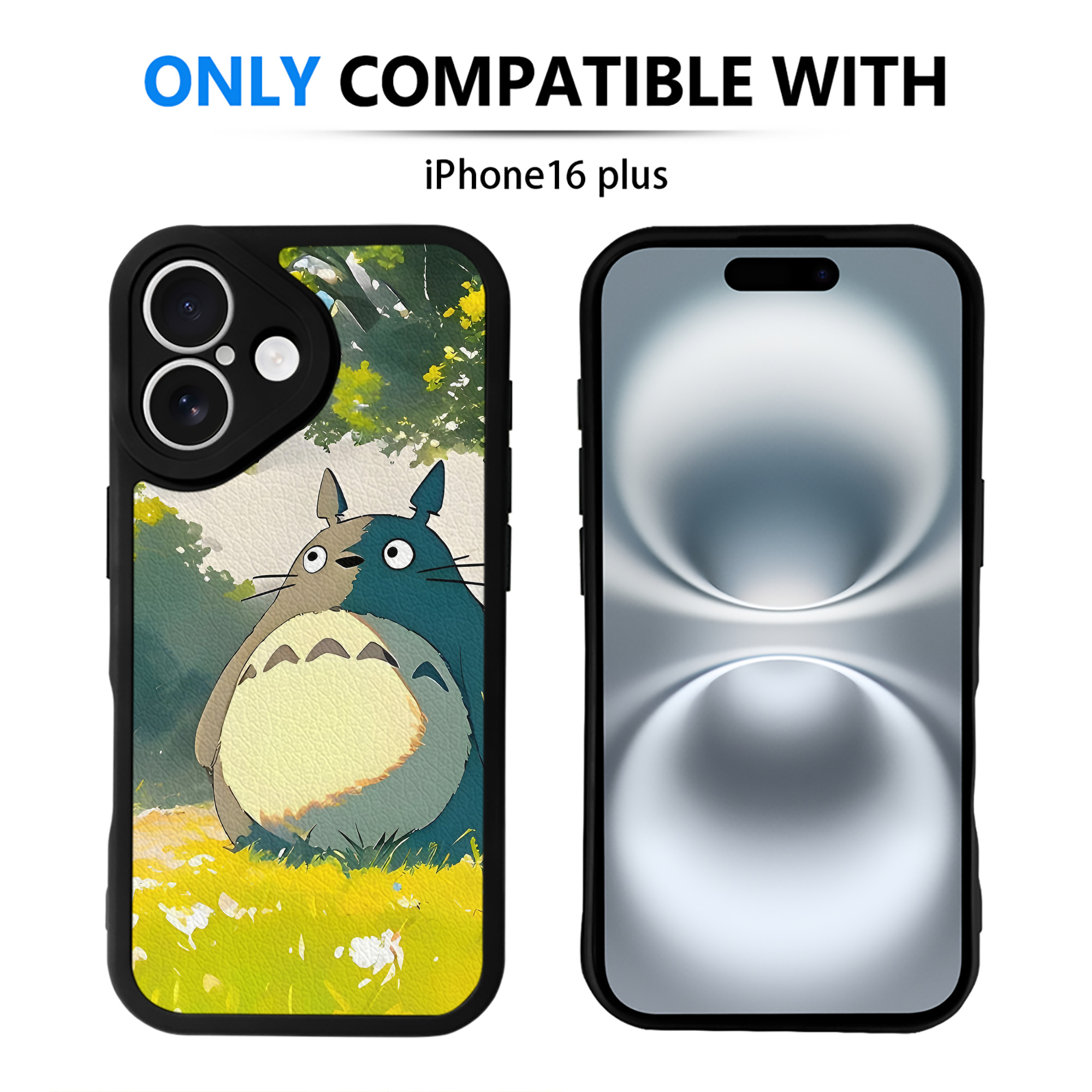 （画像用） となりのトトロ 草壁メイ 草壁サツキ My Neighbor Totoro Satsuki Kusakabe Mei Kusakabe 【iPhone 16シリーズ対応】シリコンスマホケース（レザー調） 材質：シリコン